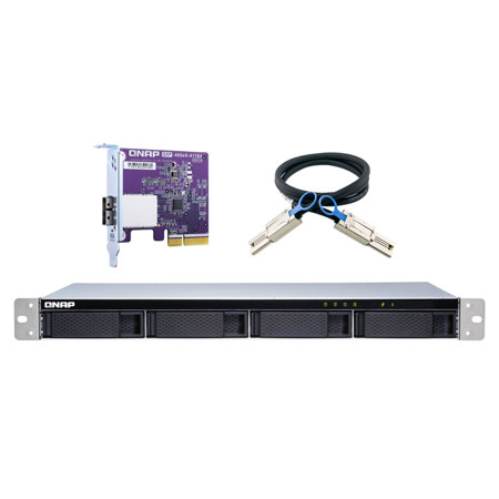 QNAP TL-R400S 4-Bay JBOD 1U Rackmount NAS Enclosure, Diskless