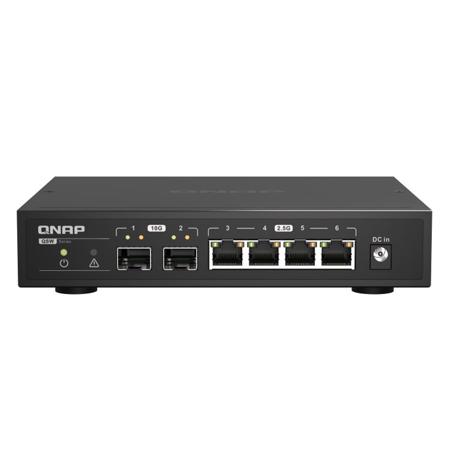 QNAP QSW-2104-2S 6-Port Unmanaged Switch with 2x 10GbE SFP+ and 4x 2.5GbE RJ45 Ports