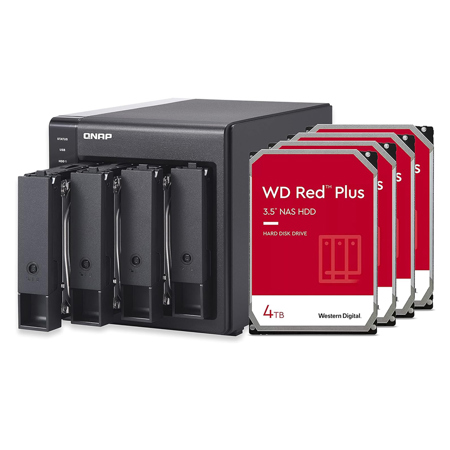 QNAP TR-004-44W-US 16TB (4x 4TB) 4-Bay USB 3.2 Gen 1 Type-C RAID 5 Array
