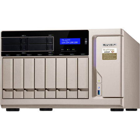 Qnap TS-1277-1600 12-Bay High-Performance NAS Enclosure/iSCSI IP-SAN, 8GB RAM