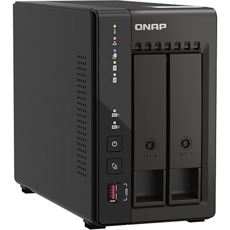 QNAP TS-253E 2-Bay NAS Enclosure, Intel Celeron J6412, 8GB RAM, Diskless
