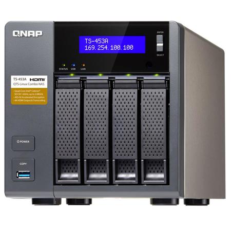 Qnap TS-453A 4-Bay Professional-Grade Tower NAS, 4GB RAM - Adorama