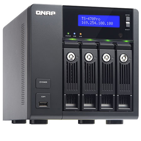 Qnap TS-470 Pro 4-Bay 2.5" or 3.5" SATA iSCSI NAS, 16GB RAM
