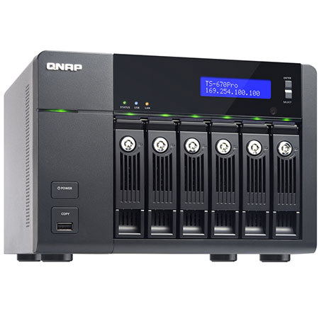 Qnap TS-670 PRO 2GB RAM 6-Bay 3.5"/2.5" SATA iSCSI Home & SOHO NAS