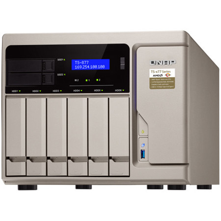 Qnap TS-877 8-Bay (6+2) High-Performance NAS Enclosure/iSCSI IP-SAN, 16GB RAM