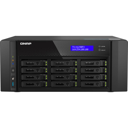 QNAP TS-h1290FX 12-Bay Tower ZFS NAS Enclosure, AMD EPYC 7232P, 64GB RAM, Diskless