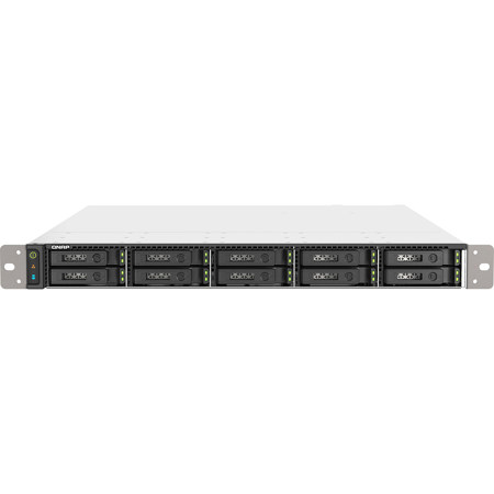 QNAP TS-h1090FU 10-Bay U.2 NVMe 1U Rackmount ZFS NAS Enclosure, AMD EPYC 7232P, 64GB RAM, Diskless