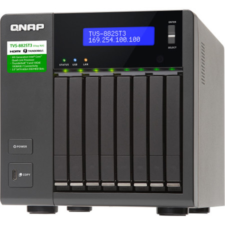 Qnap TVS-882ST3 8-Bay Thunderbolt 3 NAS Enclosure/iSCSI IP-SAN, i7-7700 16GB RAM