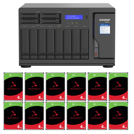 QNAP TVS-H1288X High Speed 12-Bay Thunderbolt 3 NAS Enclosure with 12x 4TB HDD