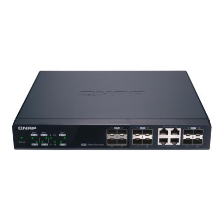 Qnap QSW-M1204-4C 12-Port Switch, 4x 10GbE SFP+/RJ45 Combo, 8x 10GbE SFP+ Ports