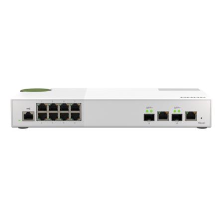 QNAP QSW-M2108-2C 10-Port Management Switch with 8x 10GbE SFP+/RJ45 Combo, 2x 10GbE SFP+ Ports and NBASE-T