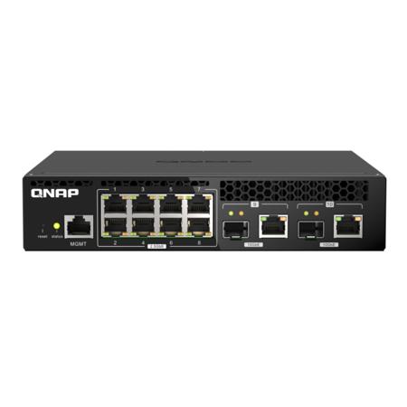 QNAP QSW-M2108R-2C 10-Port Half-Width Rackmount Management Switch with 8x 10GbE SFP+/RJ45 Combo and 2x 10GbE SFP+