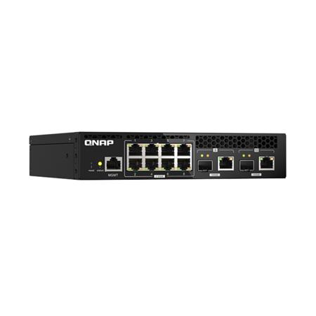 Qnap QSW-M2108R-2C 10-Port Half RU Switch with 8x 10GbE SFP+/RJ45, 2x 10GbE SFP+
