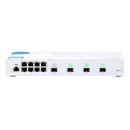 QNAP QSW-M408S 12-Port Managed Switch with 8x 1GbE, 4x 10GbE SFP+/RJ45 Combo Ports