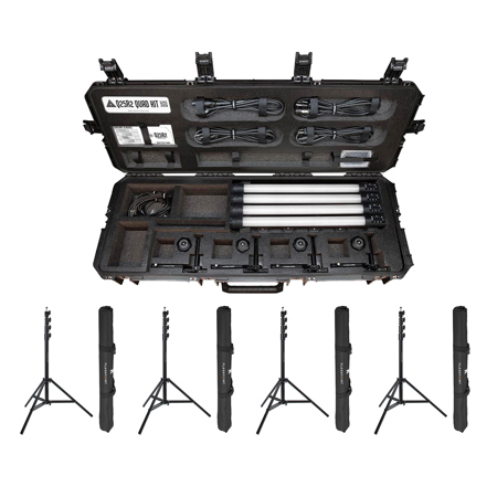 Quasar Science Rainbow 2 2' 25W Linear RGBX Quad LED 4-Light Kit,w/4x 9.5' Stand