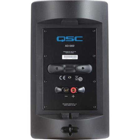 QSC AD-S82 8" Surface Mount Loudspeaker with IntelliDock Mount, Single, Black