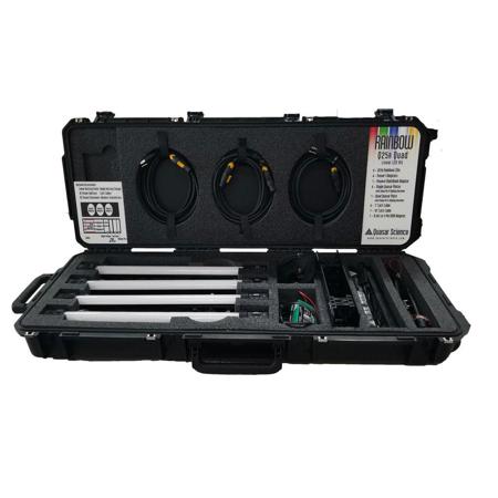 Quasar Science Rainbow Q25R RGBX Linear LED Lamp Quad Kit, 2' Lamps with Case