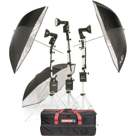 Quantum 3-Head Flash Kit with 2x Trio & T5dR Flash Heads for Canon Cameras