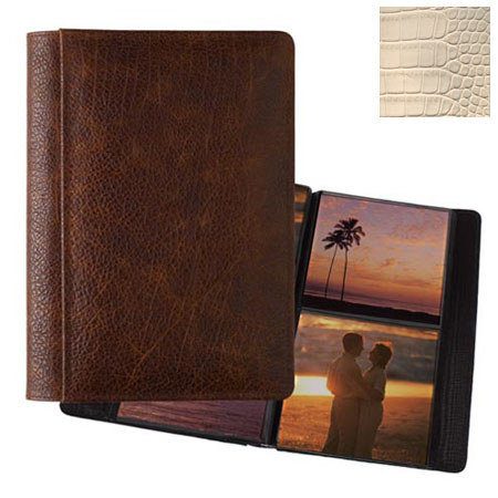 Raika #157 Handcrafted Leather 5x5 2-Up Album Bone