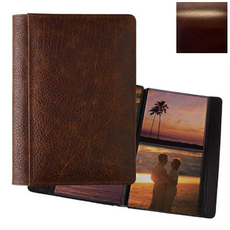 Raika #157 Handcrafted Leather 5x5 2-Up Album Brown