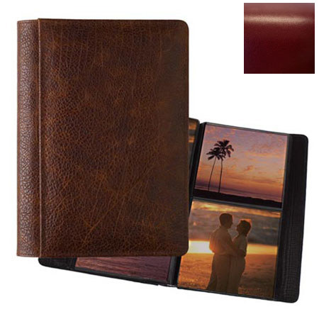 Raika #157 Handcrafted Leather 5x5 2-Up Album Red