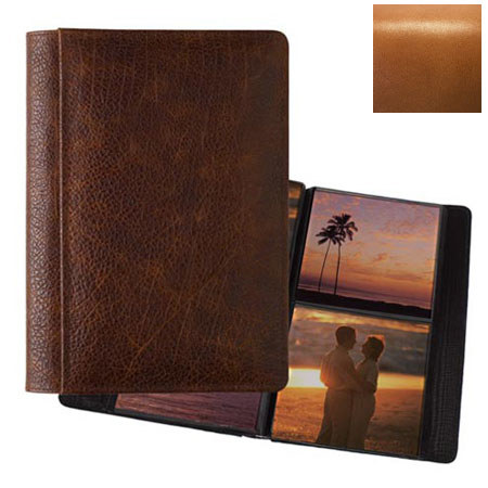 Raika #157 Handcrafted Leather 5x5 2-Up Album Tan