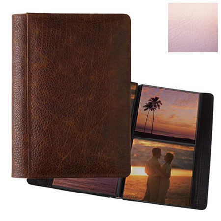 Raika #157 Handcrafted Leather 5x5 2-Up Album Baby Pink