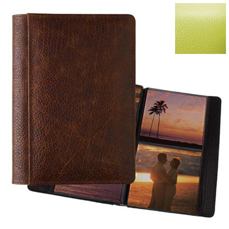 Raika #157 Handcrafted Leather 5x5 2-Up Album Lime