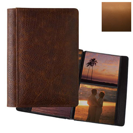 Raika #157 Handcrafted Leather 5x5 2-Up Album Tan