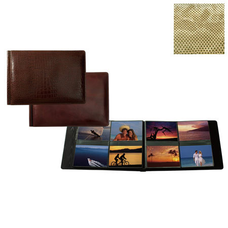 Raika #178 Handcrafted Leather 4x6 4-Up Album - Gold