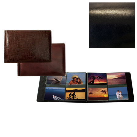Raika #178 Handcrafted Leather 4x6 4-Up Album - Black