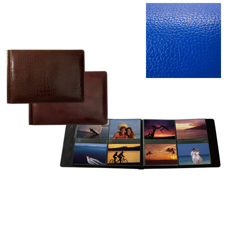 Raika #178 Handcrafted Leather 4x6 4-Up Album - Blue