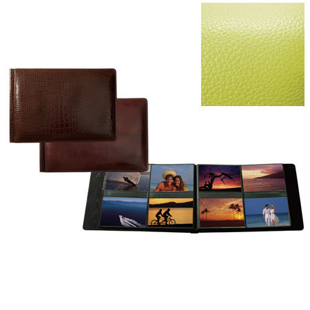 Raika #178 Handcrafted Leather 4x6 4-Up Album - Lime