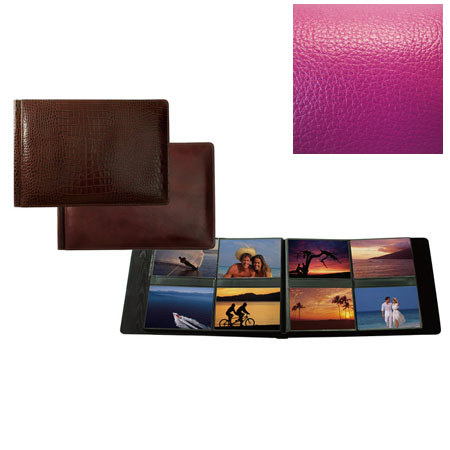Raika #178 Handcrafted Leather 4x6 4-Up Album - Magenta