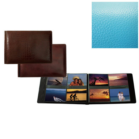 Raika #178 Handcrafted Leather 4x6 4-Up Album Turquoise