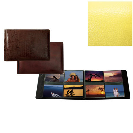 Raika #178 Handcrafted Leather 4x6 4-Up Album - Yellow
