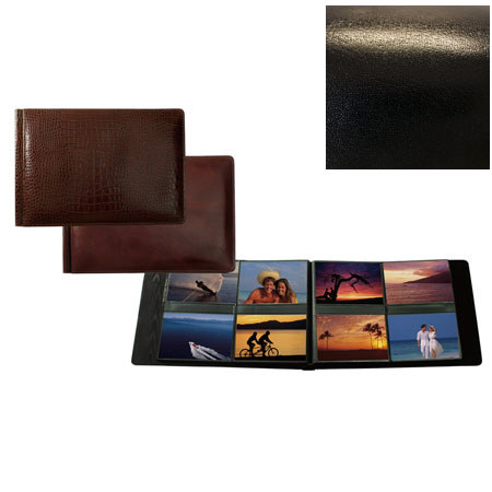 Raika #178 Handcrafted Leather 4x6 4-Up Album - Black