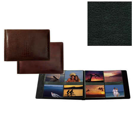 Raika #178 Handcrafted Leather 4x6 4-Up Album - Black