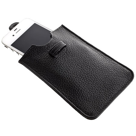 Raika #215 Top Grain Leather iPhone Pouch, Rodeo Black
