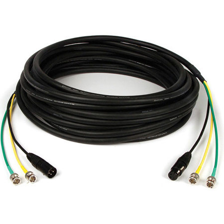 Remote Audio 50' HD AV Snake, 2xHD-SDI Mini Coaxial (BNC) & 1xAES/EBU Audio(XLR)