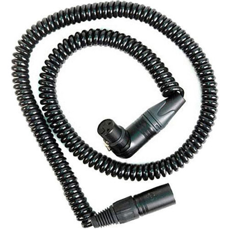 Remote Audio 2' Balanced Coiled Jumper Cable with XLR3F RA to XLR3M Connector