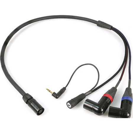 Remote Audio 3' ENG Breakaway Cable with 12" Fan for Sony F5/55 Cameras