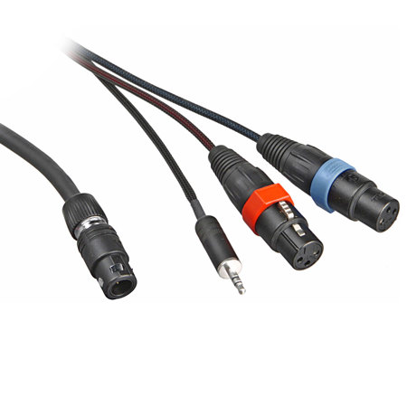 Remote Audio 17' Betacam Breakaway Cable, XLR3F & 3.5mm TRS Plug to Neutricon M