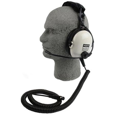 Remote Audio HN-7506 Headphones with Electret Boom Mic and Coiled Cable