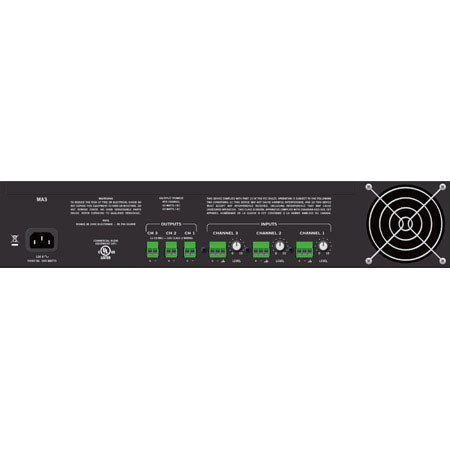 Rane MA 3 Three Channel Power Amplifier, 2U