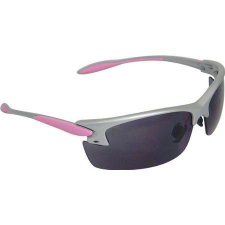 Radians Women's Shooting Glasses - Smoke Lens / Silver and Pink Frame #PG0820CS