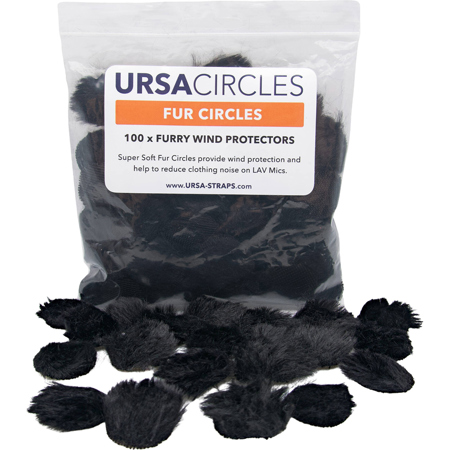 URSA Fur Circles for Lavalier Microphones, 100-Pack Black
