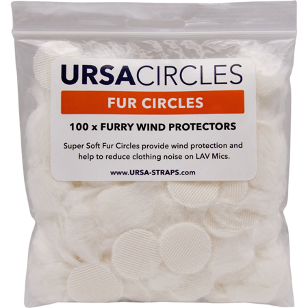 URSA Fur Circles for Lavalier Microphones, 100-Pack White