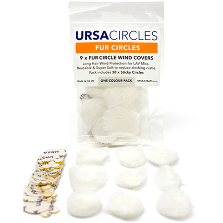 URSA Fur Circles for Lavalier Microphones, 9-Pack White