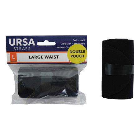 URSA Waist Strap with Double Big Pouch, Large Black
